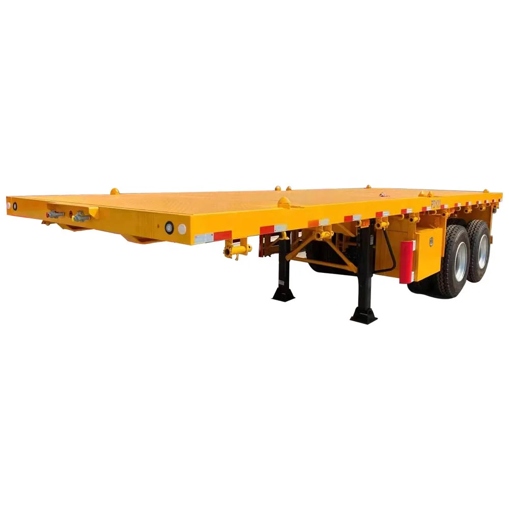 Chinese 40 feet flatbed lowbed semi trailer with 3 axle trailer flatbed