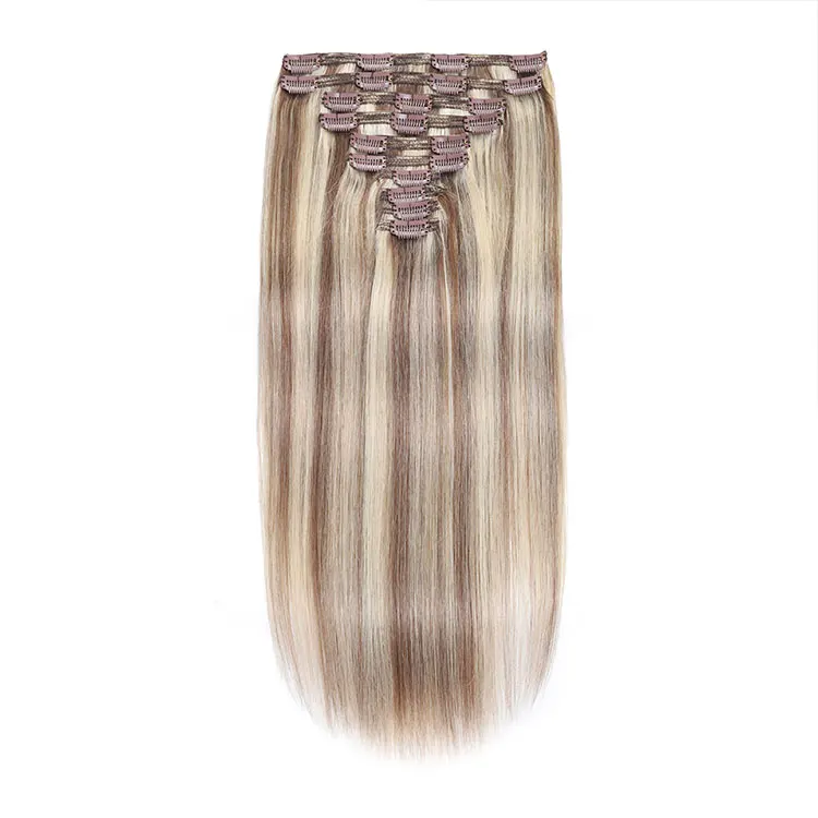 Clip In Extension Indian Silly Straight Clip In Hair Extensions  Human Hair Products Clip-in Hair Extensions double drawn