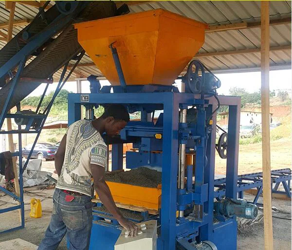 haiti manual concrete blocks making machine for sale thailand QT4-24 brick press machine