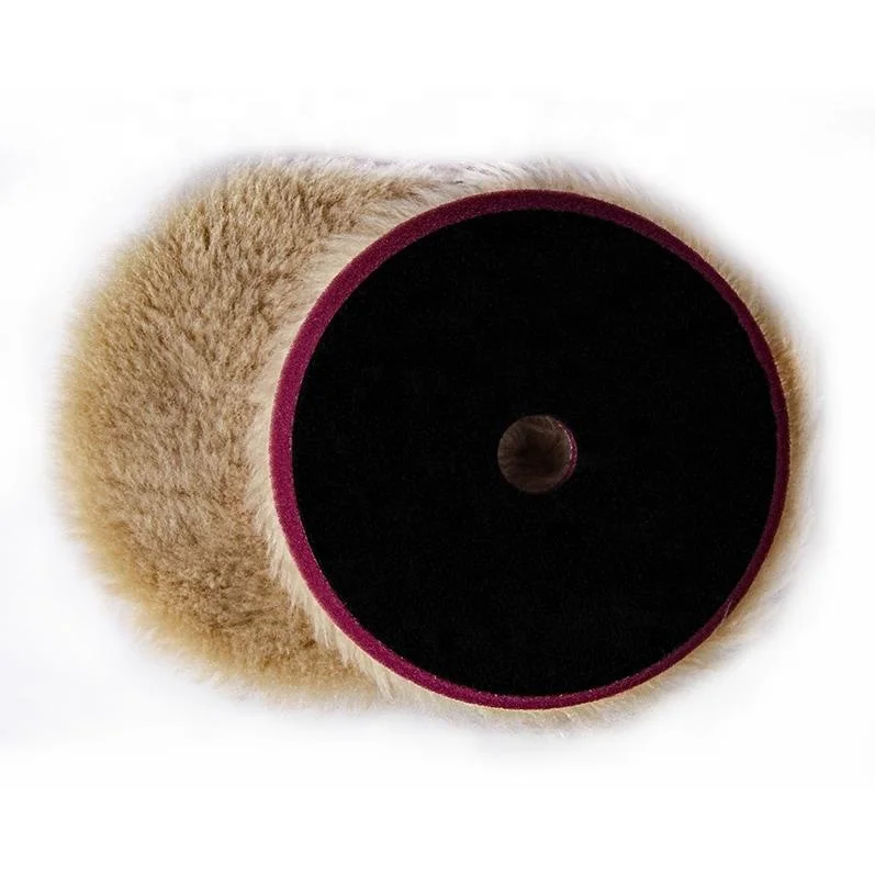 5 Inch Beige Wool Polisher Pads Lambs Cleaning Polishing  Buffing Pad For Car Care Washer Detailing Waxing Polish Buffer Foam