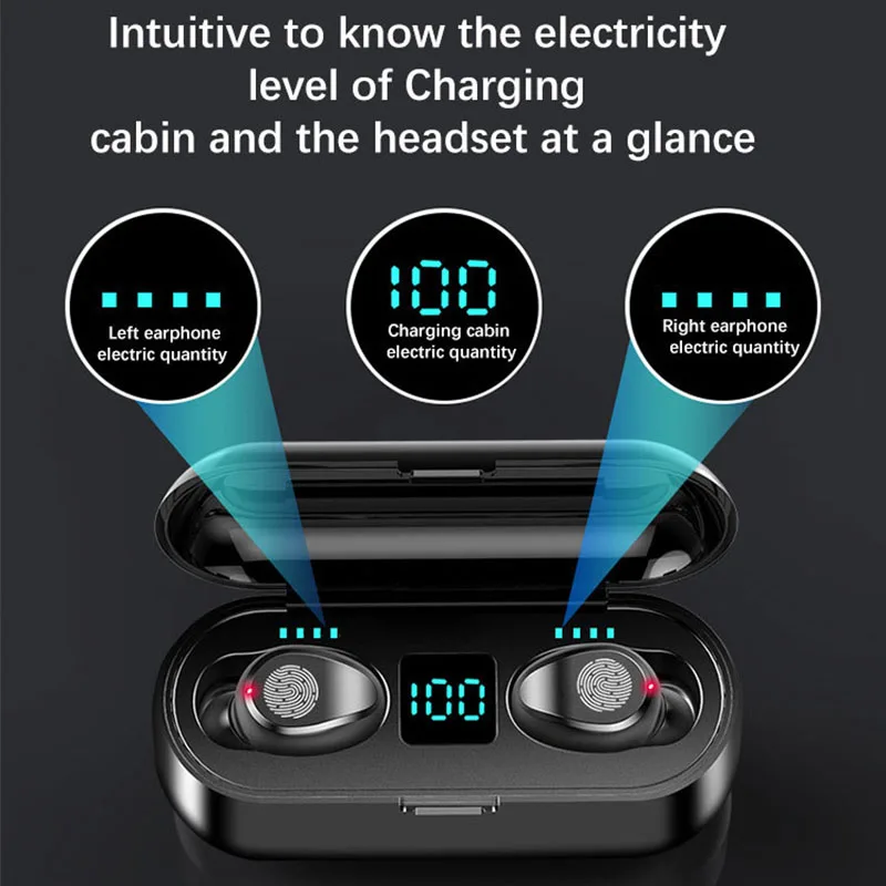 BTH F9-5 Headphone True Wireless Headset Blue tooth 5.0 Earphone F9-5C Auriculares Audifonos F9 TWS Earbuds