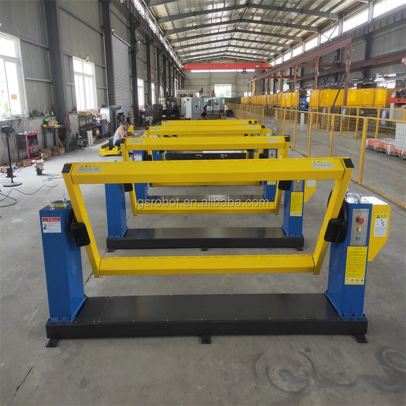 H beam steel dedicated welding workstation realizes automated welding through robot-controlled servo positioner and robot track