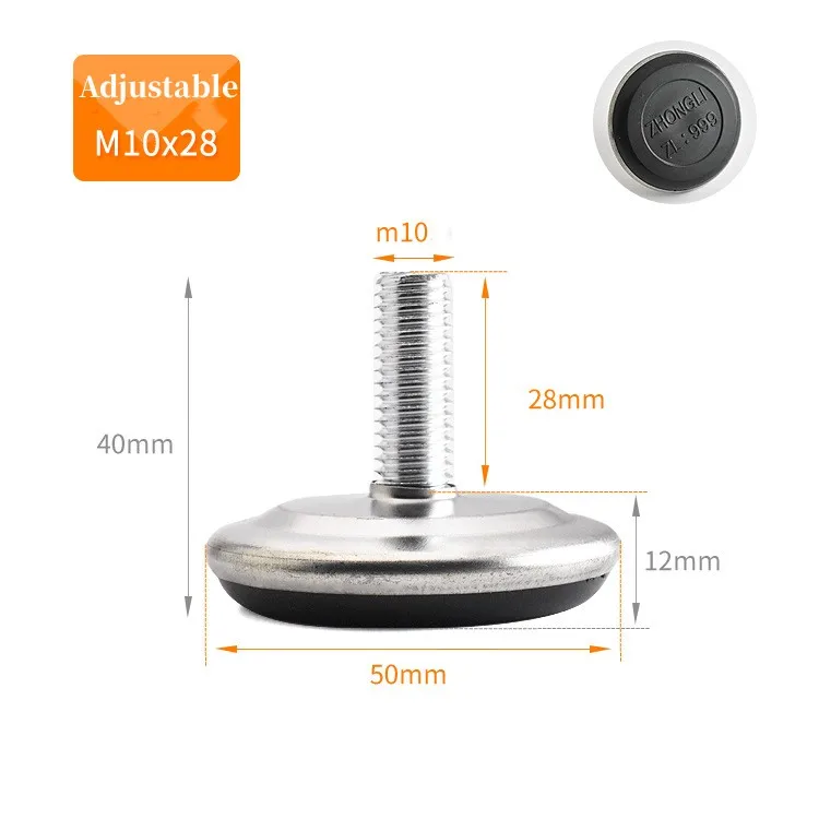 Foot Screw Adjustable Foot Screw Table Leg Fixed Rubber Pad Furniture Leg Raised Foot Pad Stable Adjustable Screw