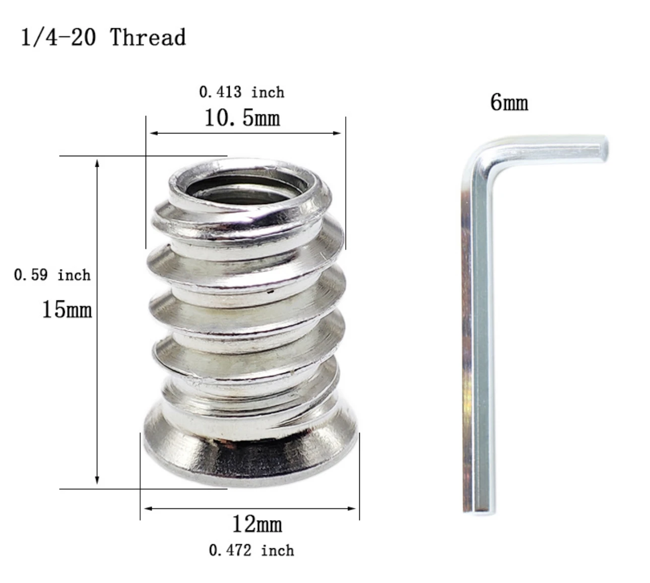 Stainless Steel/Carbon Steel Thread Insert M4 M5 M6 M8 Hex Socket Wood Insert Nut