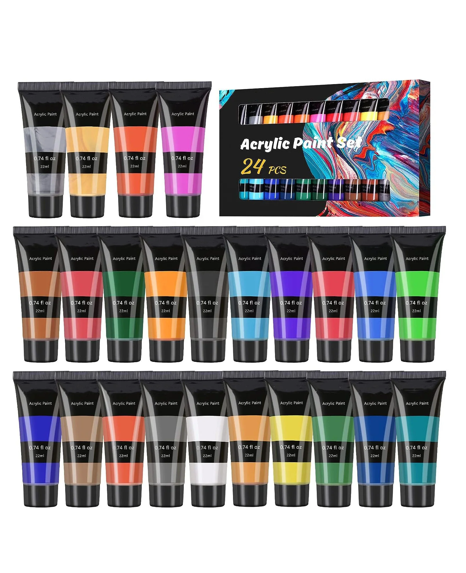 22ml tube set acrylic paint set 48 colours non-toxic acrylic paint for kids amsterdam acrylic paints