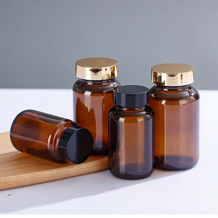 120ml 150ml 200ml 250ml 300ml  Tablet Capsule Amber Glass Medical Vitamin Pill Bottle