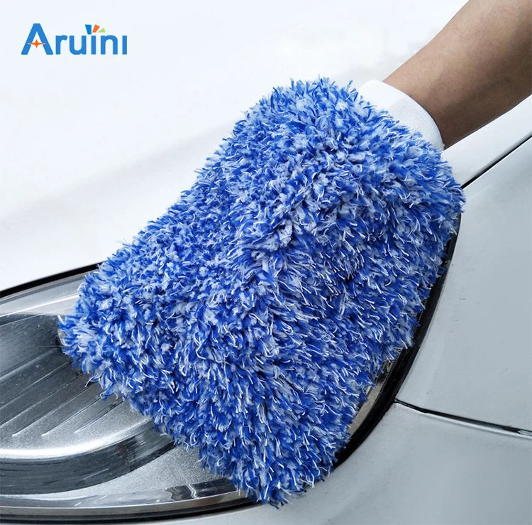 High Absorbent Microfiber Car Washing Mitt/coral fleece car wash mitt/car cleaning glove