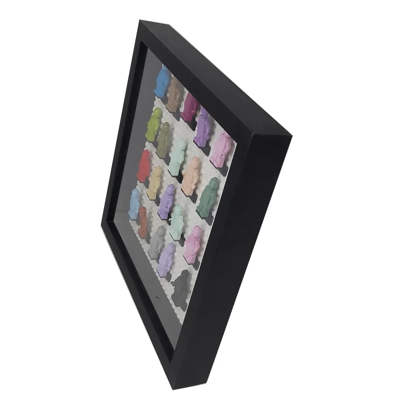Mini Toy Figures Display Shadow Box Frame Black Mini Model Mini man Display Case Suitable for Small Size Articles
