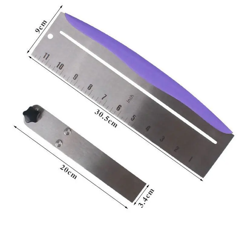 Saffron Stainless steel Cake Smoother Adjustable Height cake leveler Baking Tool Fondant Cream Scraper