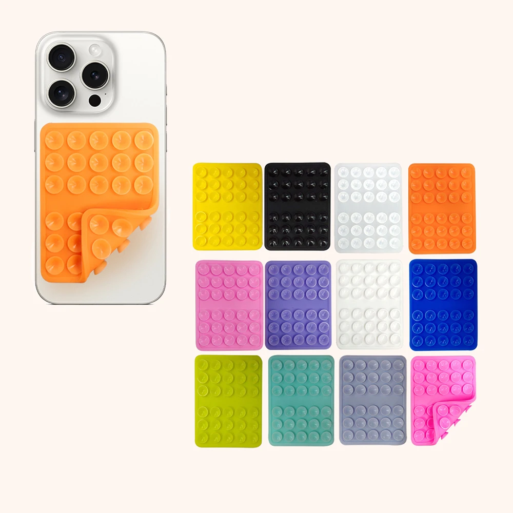 Durable 30dots Non-Adhesive Silicone Suction Cups Double-Sided Anti-Slip Grip Mobile Phone Holder Reusable Square Suction Pad
