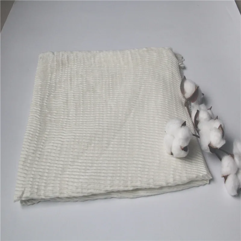 White pleated satin silk hijab Malaysia 100% natural silk crease satin crepe shawl scarf