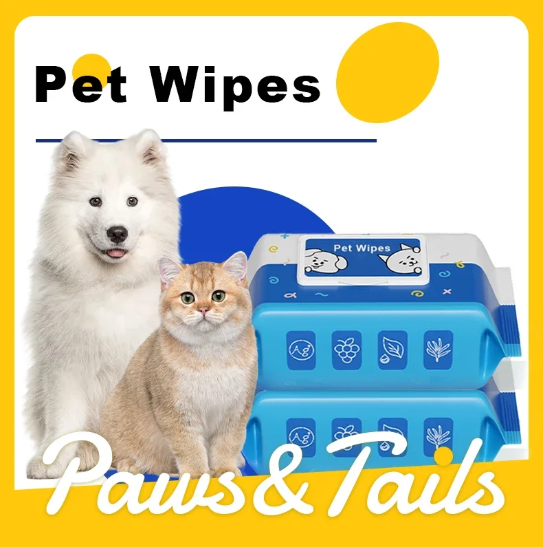 Disposable thick plant-based beauty cleaning Deodorant dog wipes Cat pet cleaning gloves Paw and butt wipes