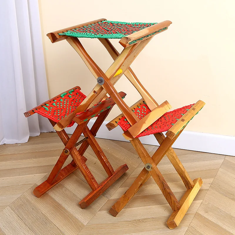 Factory directly delivery creative small mazar folding portable fishing chair solid wood small stool wooden chair
