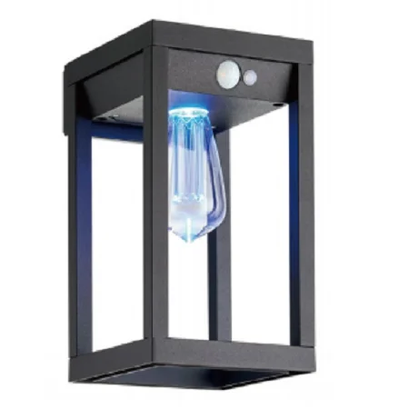 NEW Design led solar PIR pillar lamp 2000mah die aluminum wall lamp with motion sensor  dimmable portable garden light smart