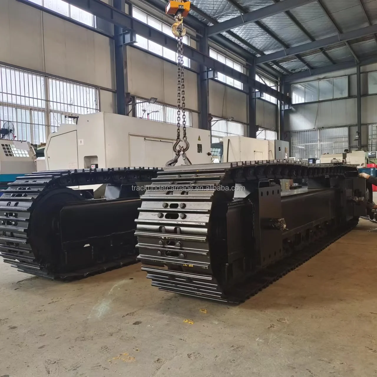 Custom Steel Tracked Undercarriage with hydraulic Eaton motor driver for mobile crusher drilling rig transport carrier vehicle
