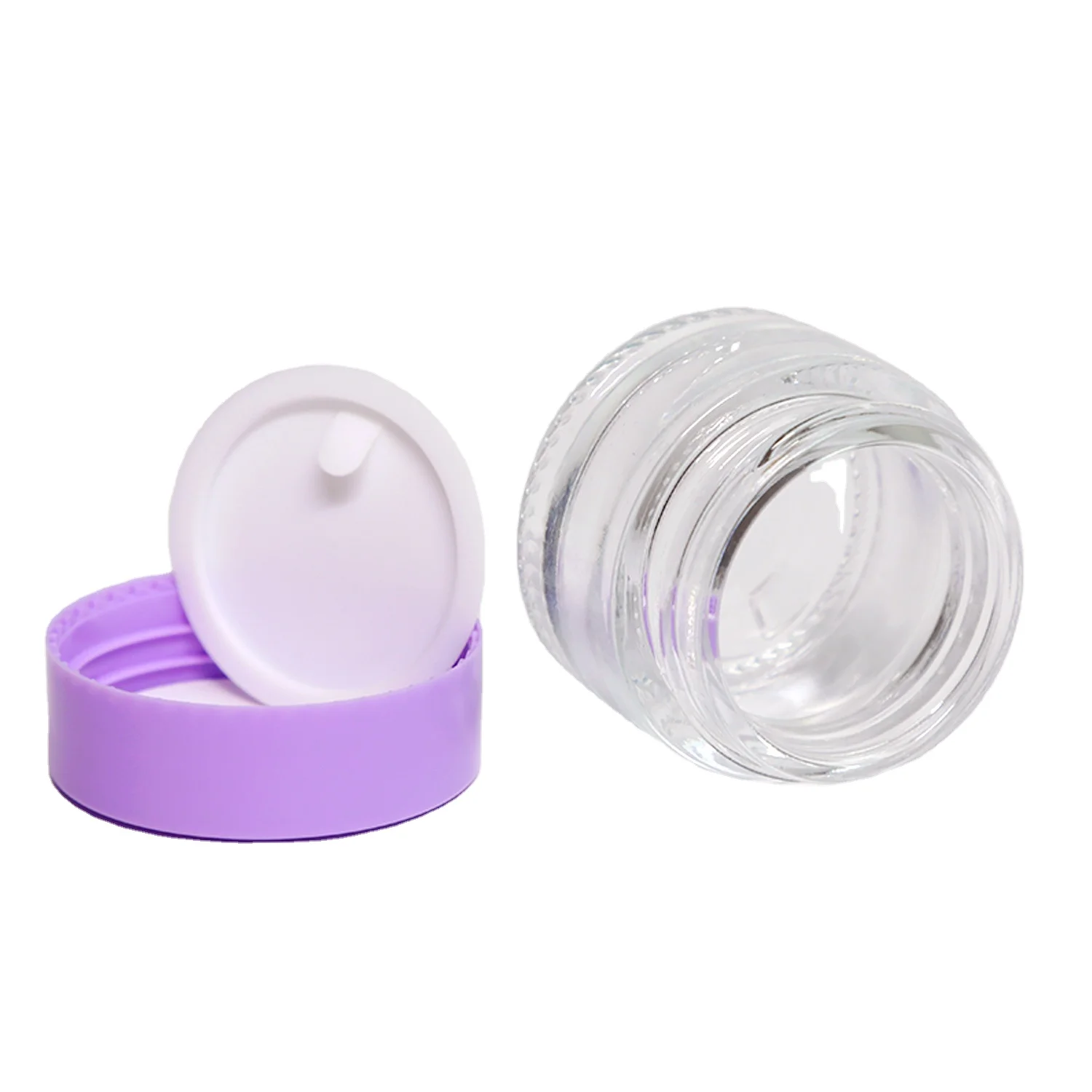 Fancy custom mini 5ml 10ml 15ml clear glass lip balm containers cosmetic cream jars 5g 10g 0.5oz skincare jar with lid