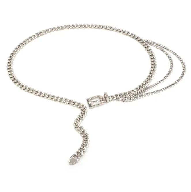 Multilayer Metal Waist Chain Belt with Pin buckle for Women