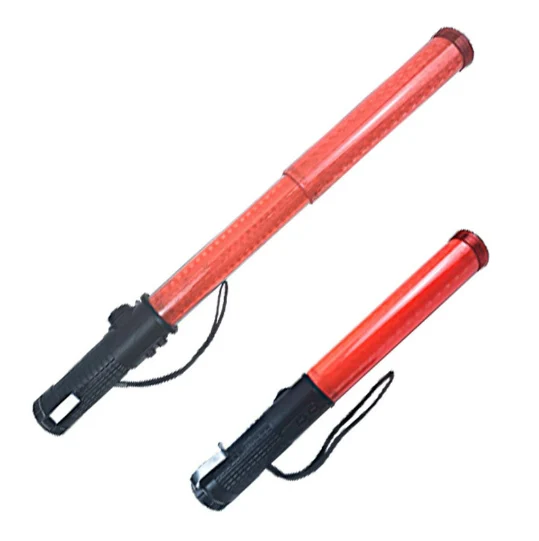 Handheld Magnetic LED Flashing Wand Red Color Whistle Warning Stick Traffic Signal Baton