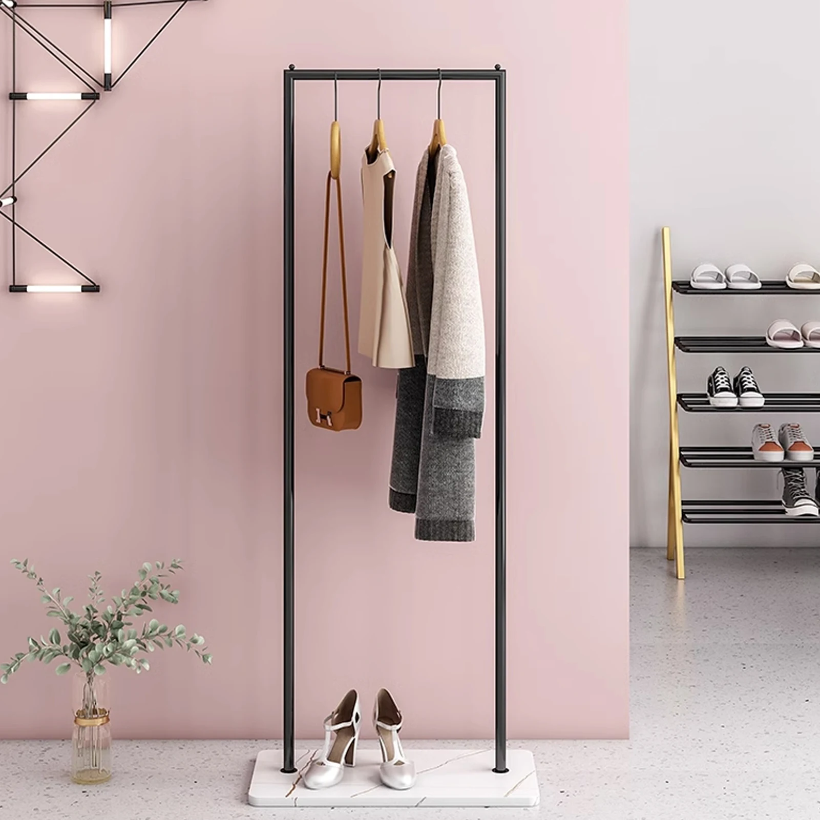 Free Standing Coat Rack Marble Base Clothes Stand Hat And Coat Rack For Hallway Umbrella Stand