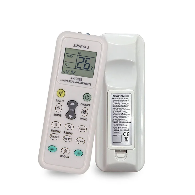 K-1028E Universal A/C Remote for Haier, Hitachi, Panasonic, LG, Sharp, Gree, Midea, Bosch, Toshiba, Sanyo Air Conditioner