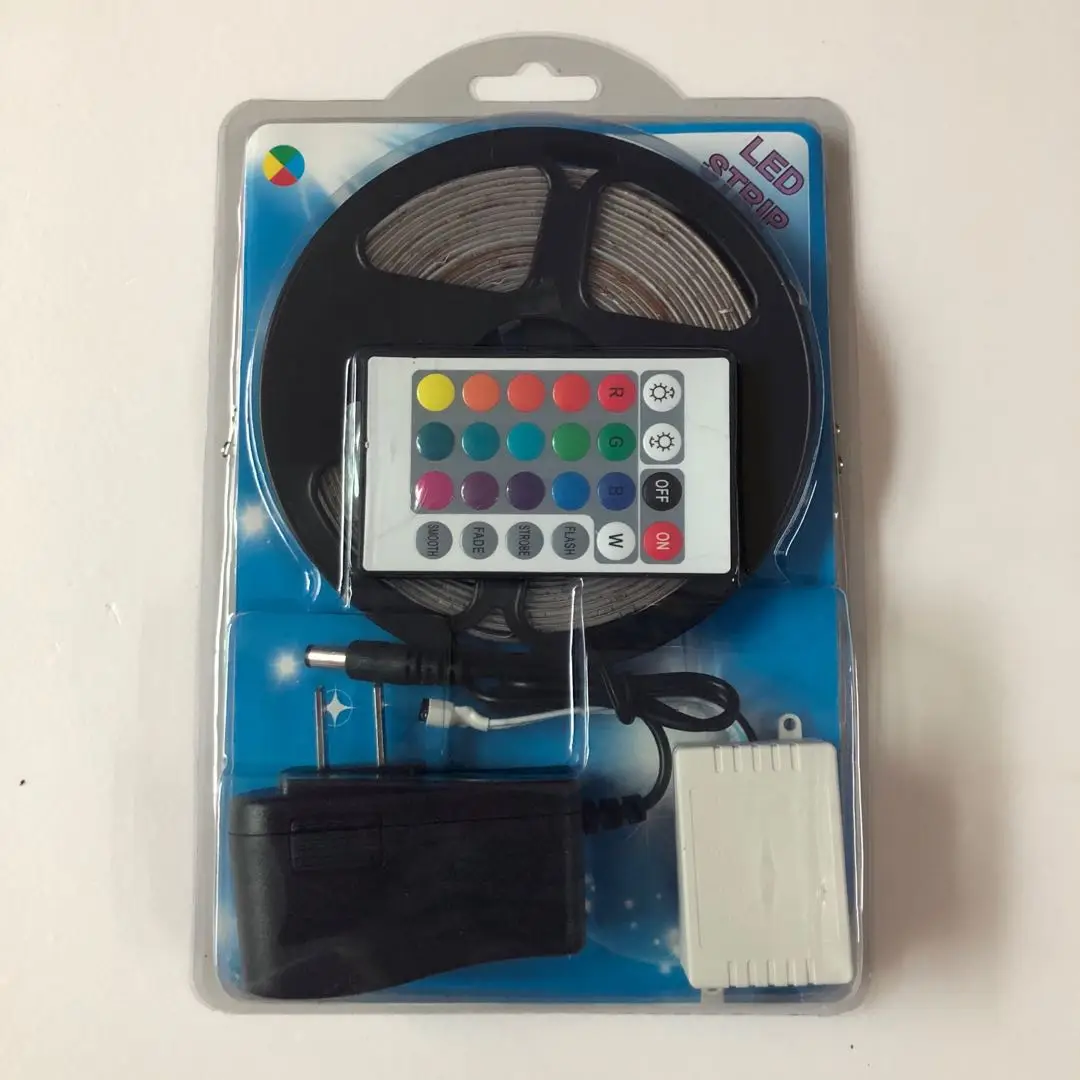 Светодиодная лента 2835RGB, набор световых полос с 24 кнопками, цветная меняющая цвет световая лента для украшения