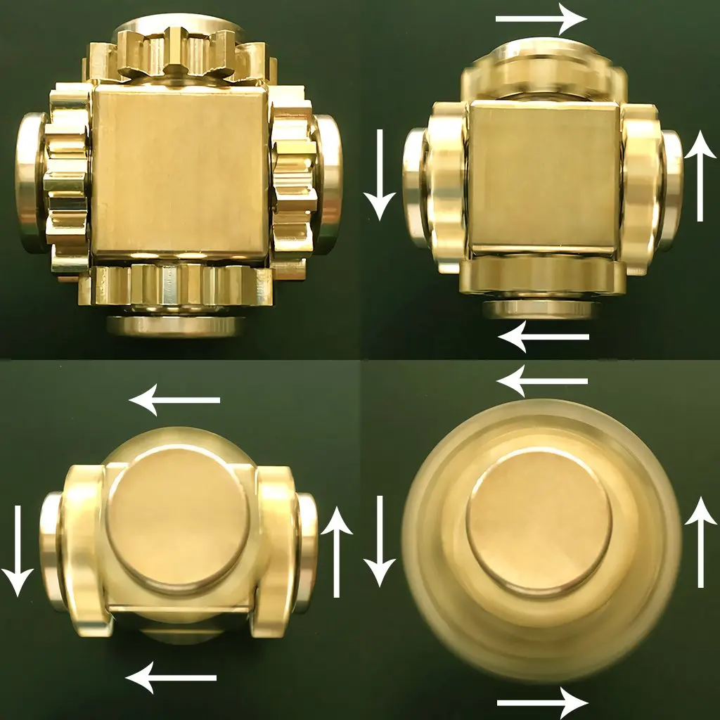 Linkage 4 Gears Fidget Spin Finger Games Fidget Cube Spinner Small Fidget Toy for Adults Kids