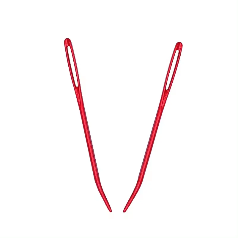 7.0cm big eye hole bent tip yarn needle blunt end aluminum metal needle for thick thread and yarn