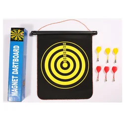 Target Fabric Magnet Dartboard Safety Roll Up with 6 Darts