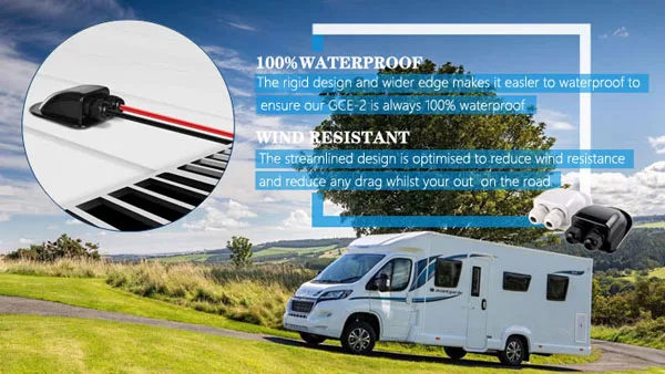 Roof Duct IP68 Waterproof ABS Solar Cable single Entry Gland Input Socket for 6-12mm Satellite Air Conditioner Caravan Boat moto