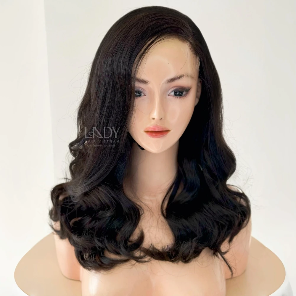 Natural Wavy Wigs Made Of 100% Real Vietnamese Virgin Remy Human Hair Virgin Remy High Quality