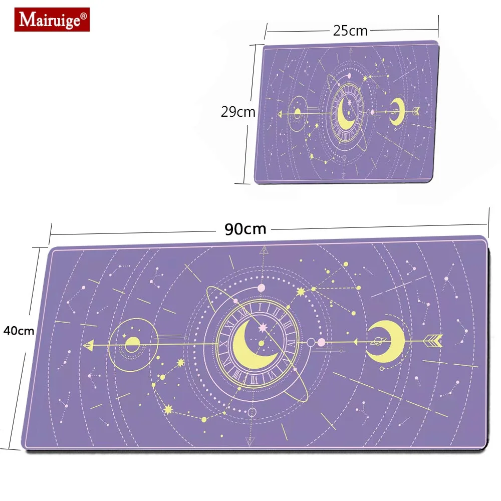 Magic Moon Star Purple Extra Cute XXL Desk Mat Water Proof Nonslip Laptop Desk Accessories Large Kawaii Girl Gaming Mouse Pad
