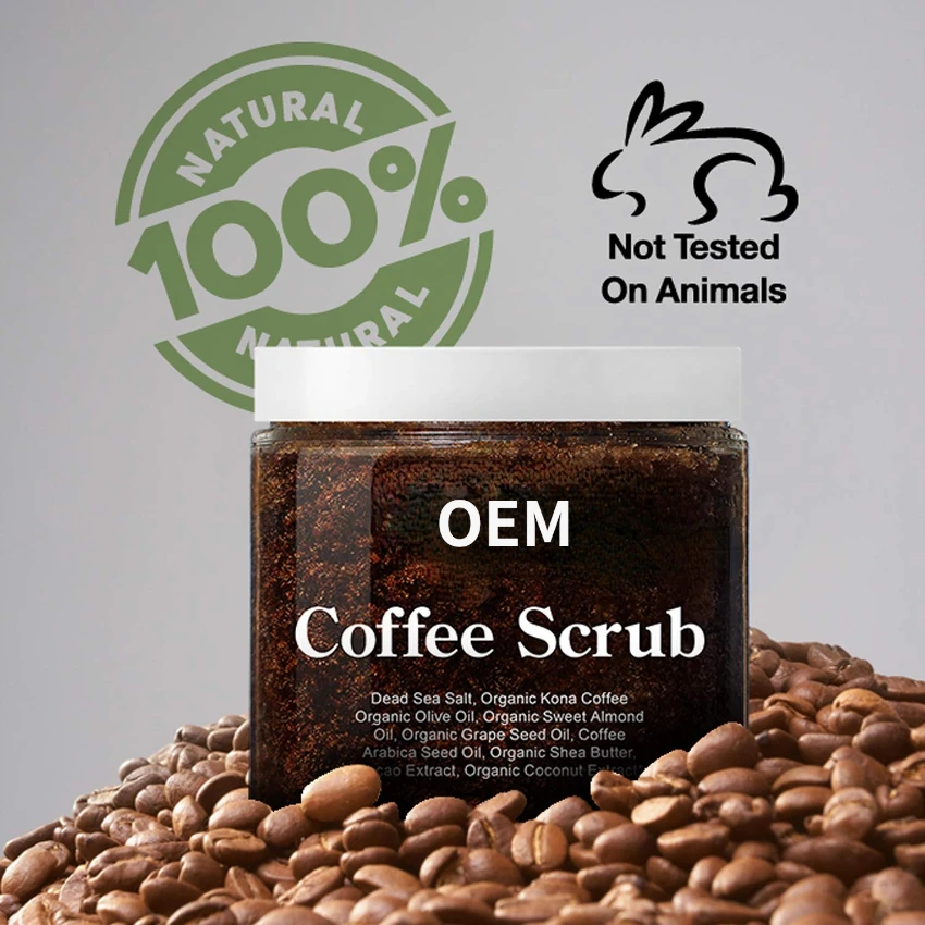 OEM luxury 100% natural arabica coffee body scrub private label bulk gommage corps exfoliante corporal arabica coffee scrub