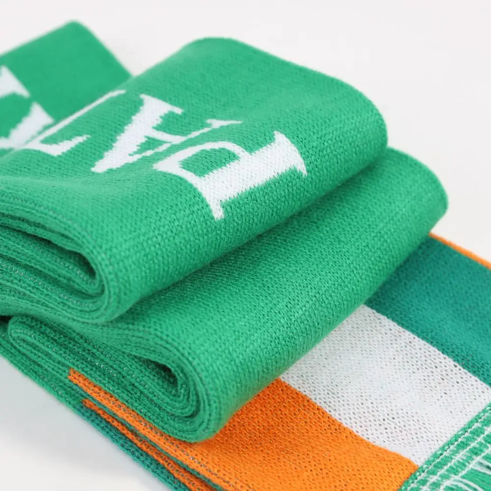 Huiyi High Quality Control custom knit football scarf 2024 hot sale custom high definition woven soccer scarf