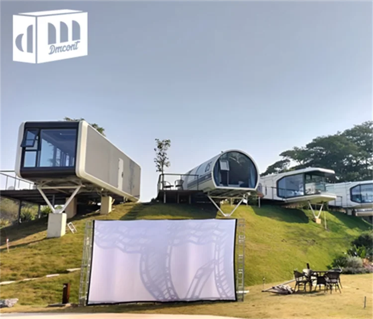 Luxury Portable Building Prefabricated 20Ft Mobile Detachable Hotel Modular Ship Container Space Capsule House For Camping Trip