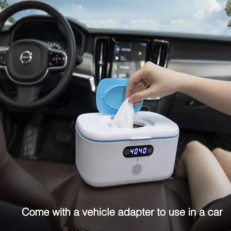 SUNNUO New Wet Wipes Warmer Baby Wipe Warmer with Night Light Temperature Display for Vehicle and Home Use