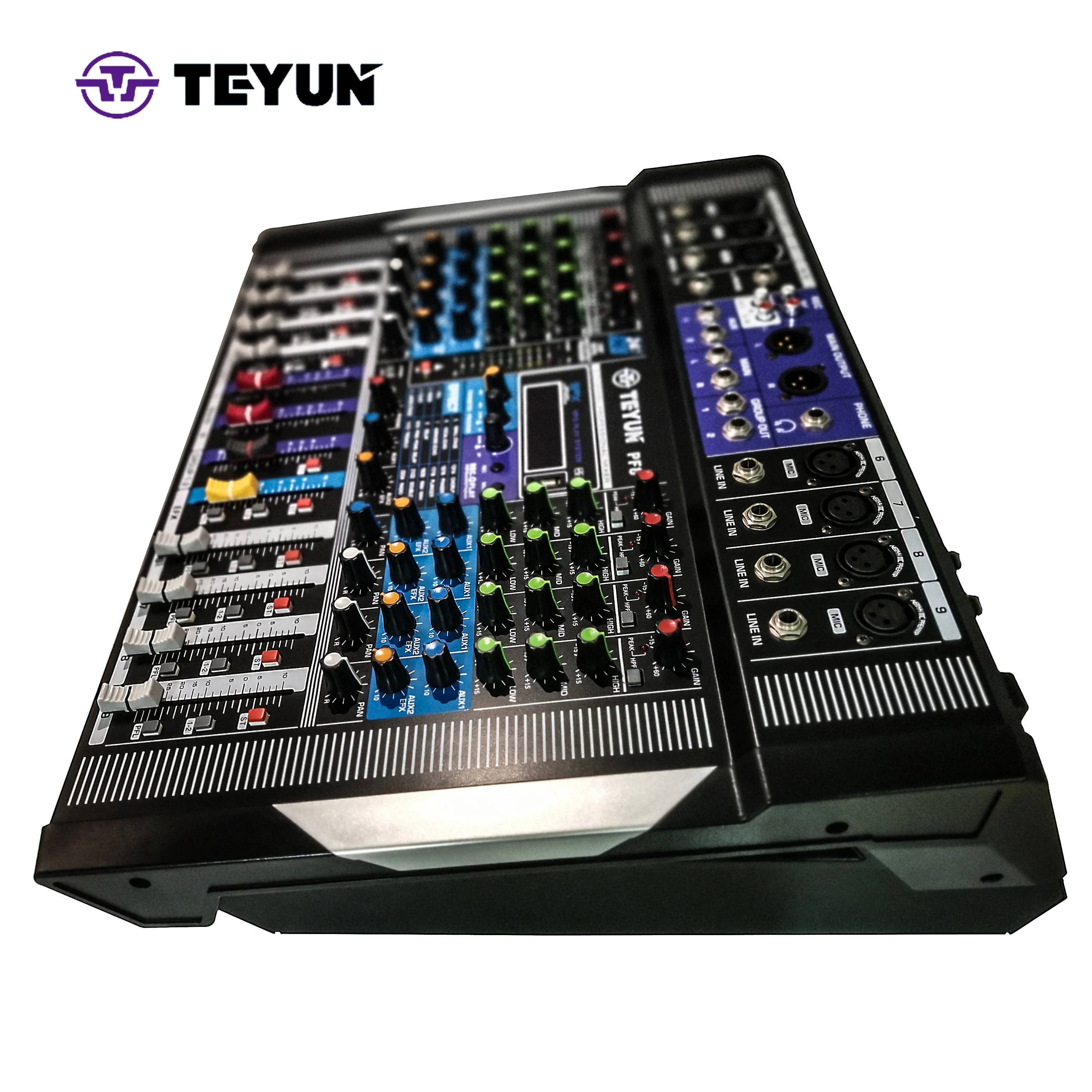 TEYUN 8 Channel Digital Mixer integrated Machine PF8 Professional High Sound Console Microphone Audio Equipment