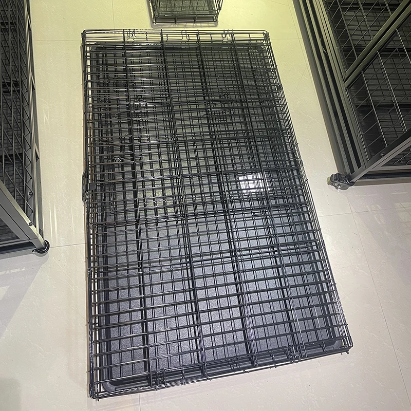 Wholesale Big Steel Pet Cage Heavy Duty Dog Crate Foldable Metal Large Dog Cat Cage with Tray