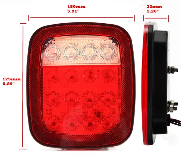 LED Rear Lamp Stop Tail Reverse Running Brake License Light for Jeep Wrangler TJ CJ YJ JK Truck Trailer Boat Tail light