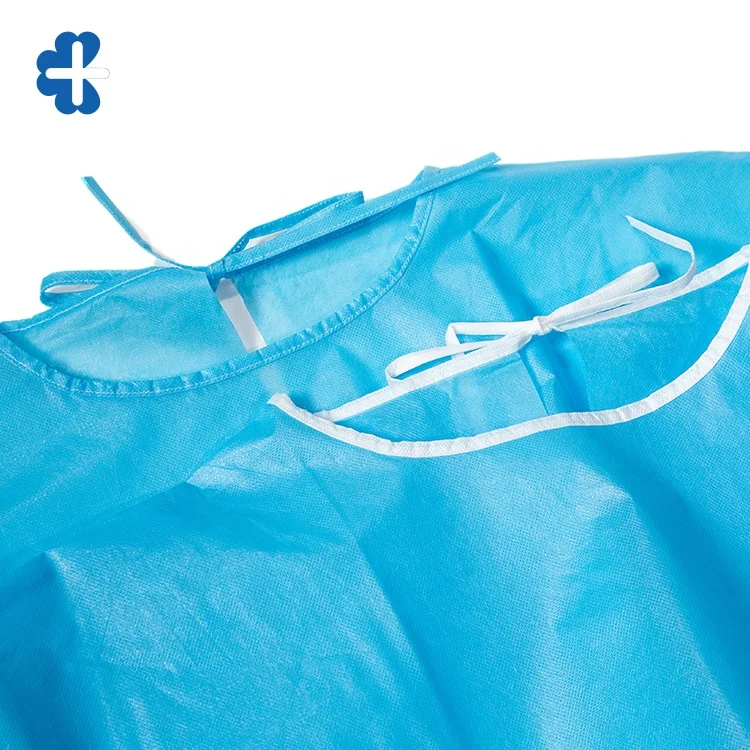 China Manufacturer Suning Ex-stock Yellow L Hot Sale  Disposable  Surgical Gown Isolation Gown