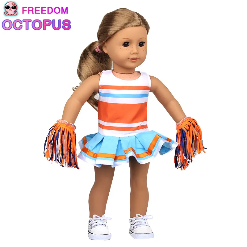 Newest Arrival 18 Inch American Doll Girl Cheerleaders Dress Fashion Doll Cheeringleading Dress