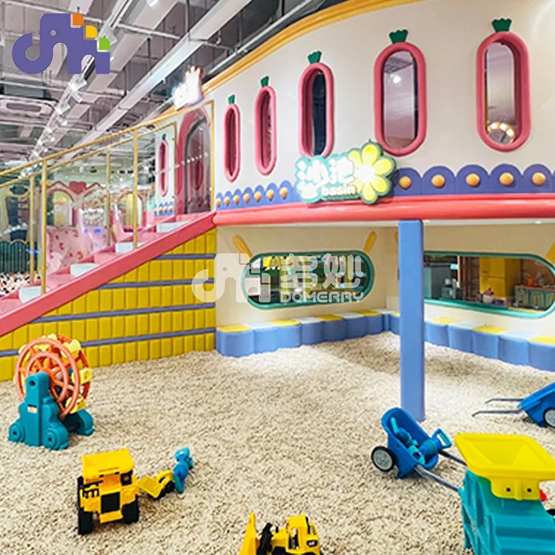 Domerry Custom Indoor Playground Amusement Equipment Soft Play Sand Pool with Real Wood Grain for Kids