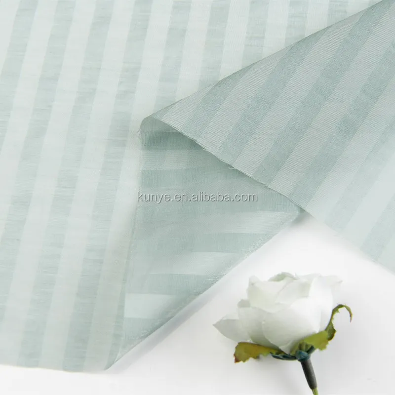 Kunye Textile SS Breathable Satin Stripe Tencel Nylon Chiffon Fabric for Blouse Dress