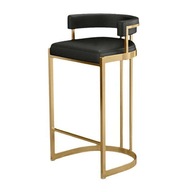 Nordic light luxury high stool bar chair modern minimalist backrest cafe bar chair household island table high chair