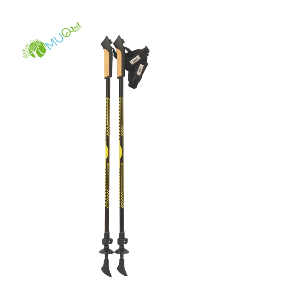 YumuQ Customized Telescopic Aluminum Nordic Walking Stick Poles, Lightweight Trekking Poles for Outdoor Hiking, Backpacking