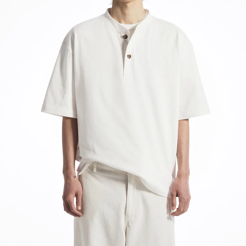 Custom Logo Design High Quality Short Sleeve Oversized Half-Placket Golf Gym Polo Shirt for Men