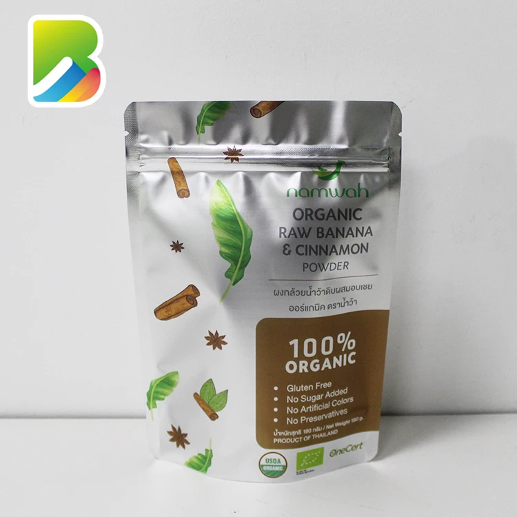 Silver Aluminum Foil Bags For Food Mylar Ziplock Polymer With Zipper Textil Matte Grade Plastic Pouch Packaging Bag