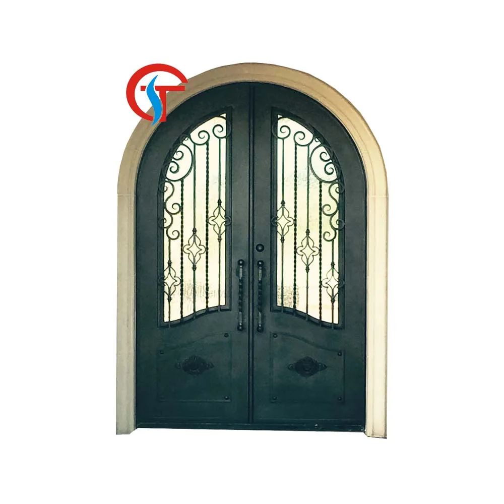Shuotian, прямые продажи, главная входная дверь для дома, дизайн, внешний вход, двойная кованая железная дверь для виллы
