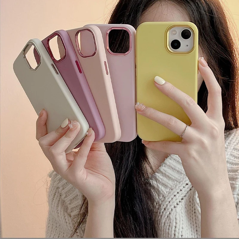 Модный трендовый новый квадратный чехол для телефона для девушек для iPhone 14 Pro Max жидкий силиконовый металлический чехол для объектива камеры