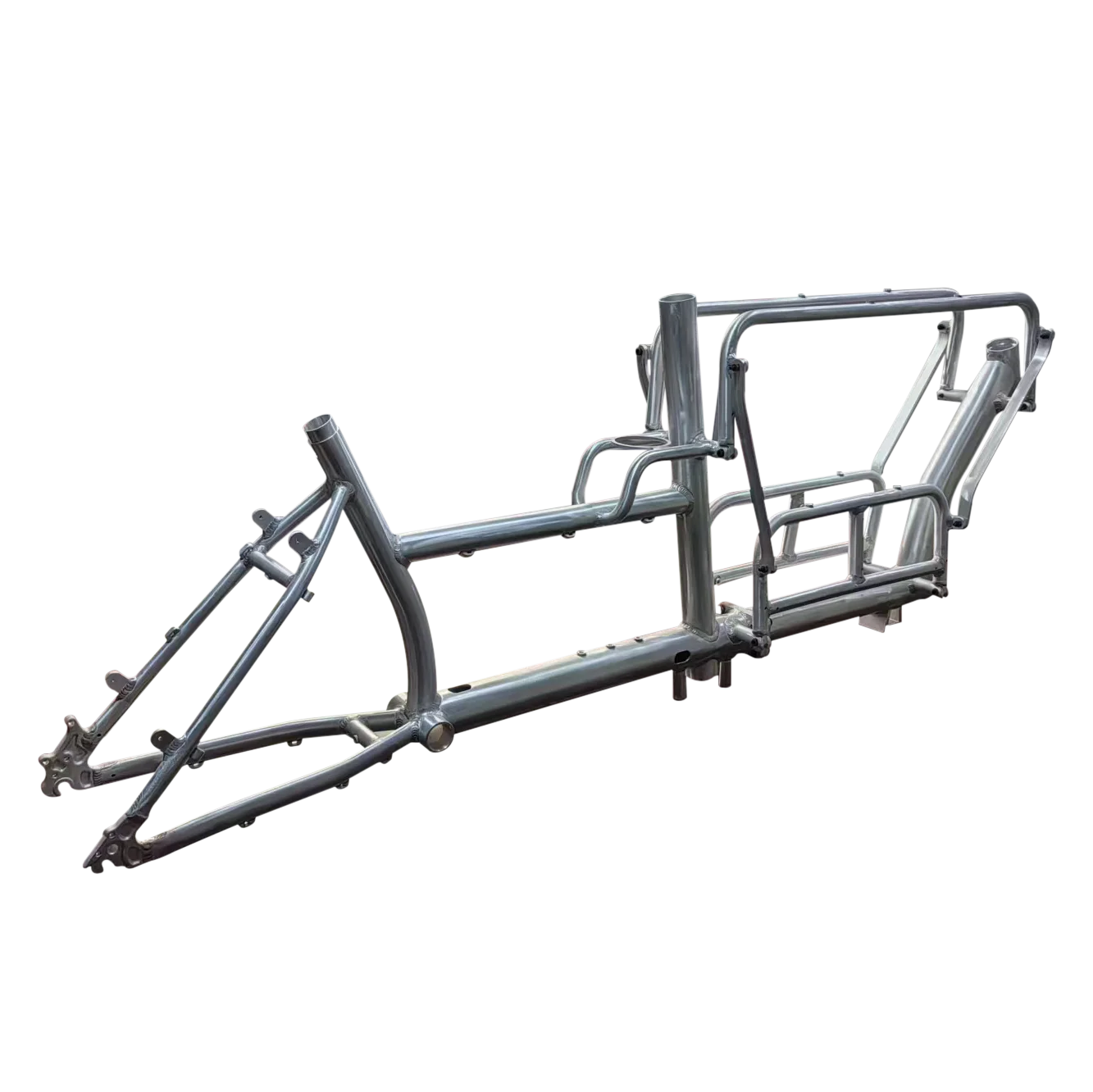 Electric Cargo E-Bike with 110cc Pit Bike Frame Glossy Aluminum Road Bicycle Surface Processing