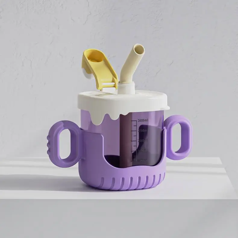 Kid Food Grade PP Baby Training Learning Drinking Cup Unbreakable  Silicone Baby Children Water Cup